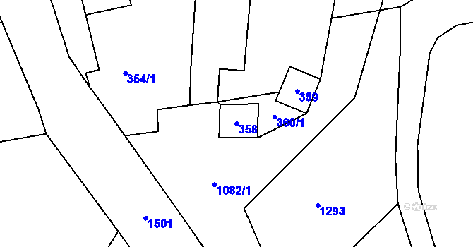 Parcela st. 358 v KÚ Mašovice u Meclova, Katastrální mapa