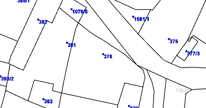 Parcela st. 378 v KÚ Mašovice u Meclova, Katastrální mapa