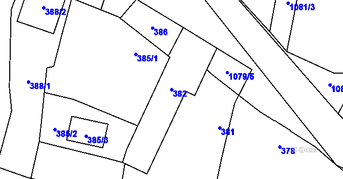 Parcela st. 382 v KÚ Mašovice u Meclova, Katastrální mapa