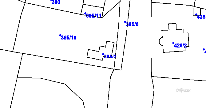 Parcela st. 395/2 v KÚ Mašovice u Meclova, Katastrální mapa