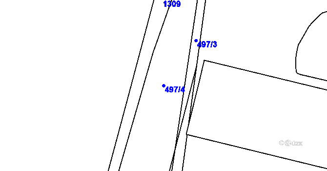 Parcela st. 497/4 v KÚ Mašovice u Meclova, Katastrální mapa
