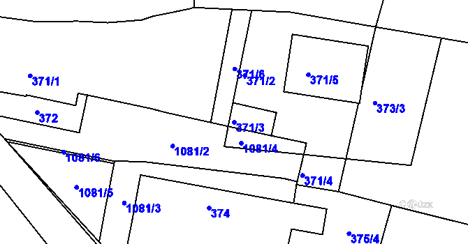Parcela st. 371/3 v KÚ Mašovice u Meclova, Katastrální mapa