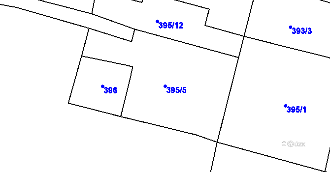 Parcela st. 395/5 v KÚ Mašovice u Meclova, Katastrální mapa