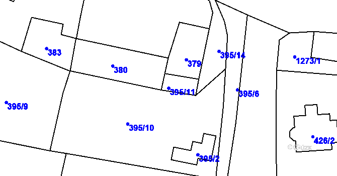 Parcela st. 395/11 v KÚ Mašovice u Meclova, Katastrální mapa