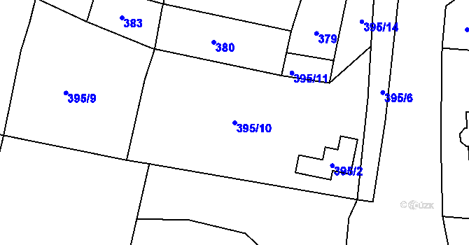 Parcela st. 395/10 v KÚ Mašovice u Meclova, Katastrální mapa