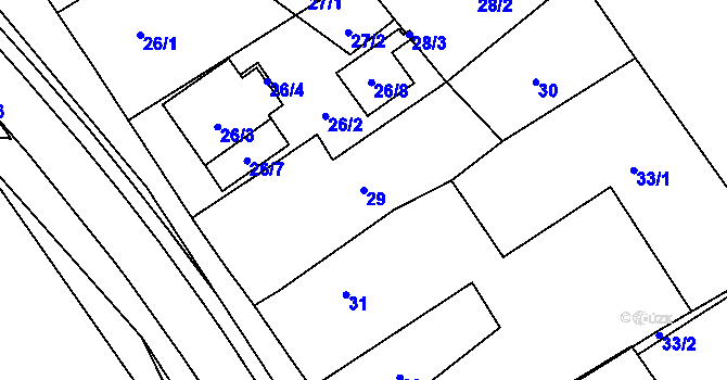 Parcela st. 29 v KÚ Meclov, Katastrální mapa