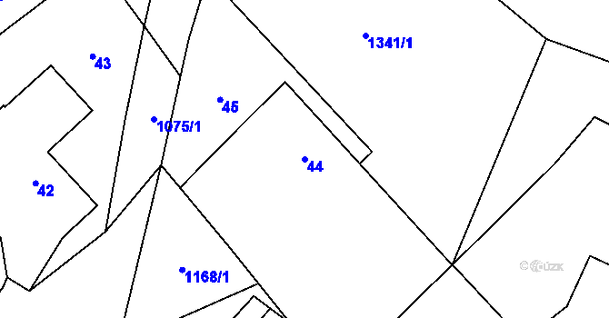 Parcela st. 44 v KÚ Meclov, Katastrální mapa