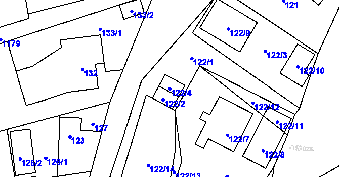 Parcela st. 122/4 v KÚ Meclov, Katastrální mapa