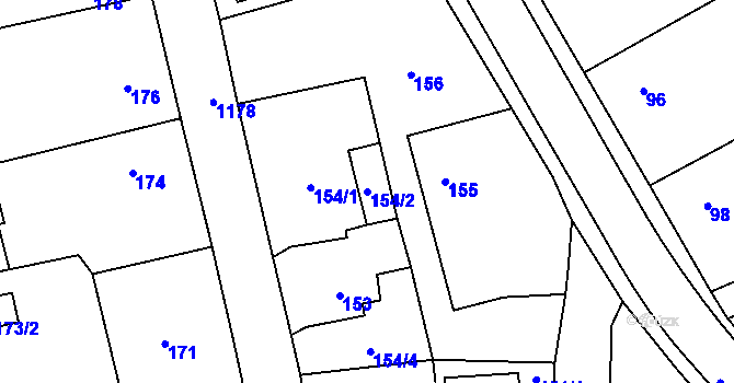Parcela st. 154/2 v KÚ Meclov, Katastrální mapa