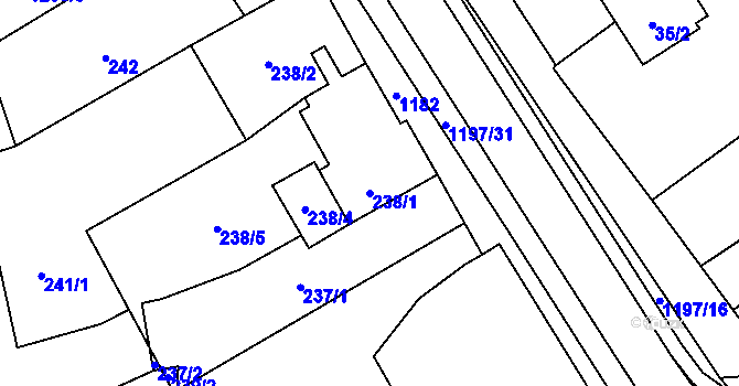Parcela st. 238/1 v KÚ Meclov, Katastrální mapa