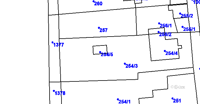 Parcela st. 254/5 v KÚ Meclov, Katastrální mapa