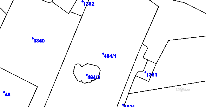Parcela st. 484/1 v KÚ Meclov, Katastrální mapa