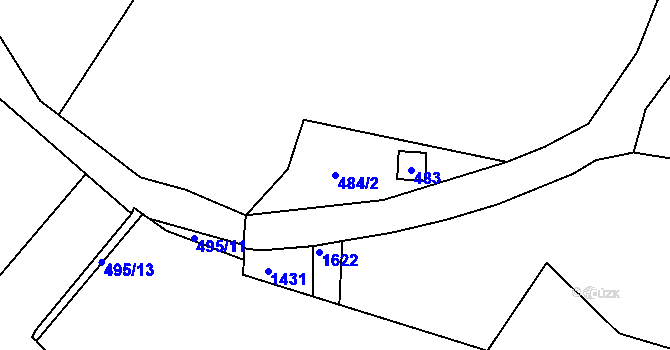 Parcela st. 484/2 v KÚ Meclov, Katastrální mapa