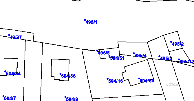 Parcela st. 495/5 v KÚ Meclov, Katastrální mapa