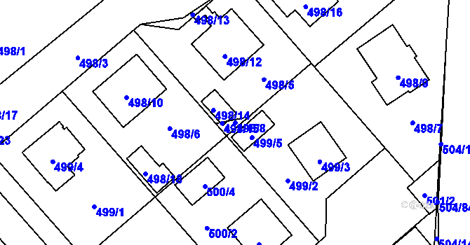 Parcela st. 498/8 v KÚ Meclov, Katastrální mapa
