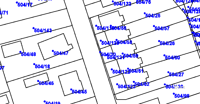 Parcela st. 504/30 v KÚ Meclov, Katastrální mapa