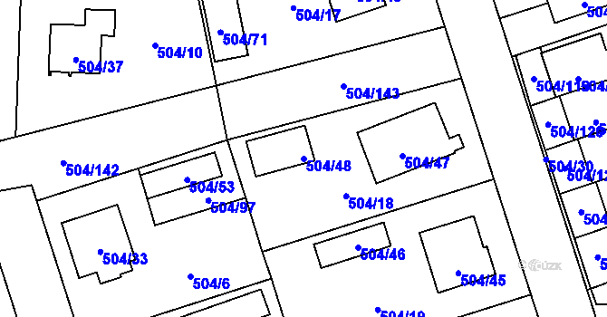 Parcela st. 504/48 v KÚ Meclov, Katastrální mapa