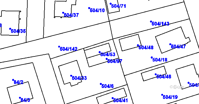 Parcela st. 504/53 v KÚ Meclov, Katastrální mapa