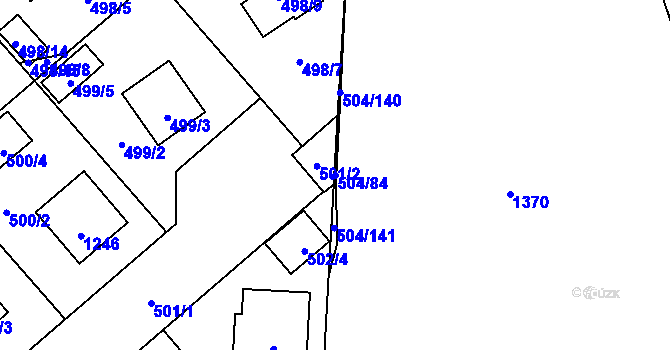 Parcela st. 504/84 v KÚ Meclov, Katastrální mapa