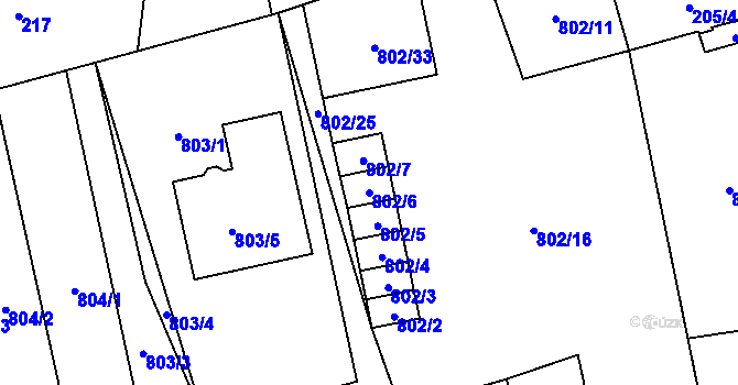 Parcela st. 802/6 v KÚ Meclov, Katastrální mapa