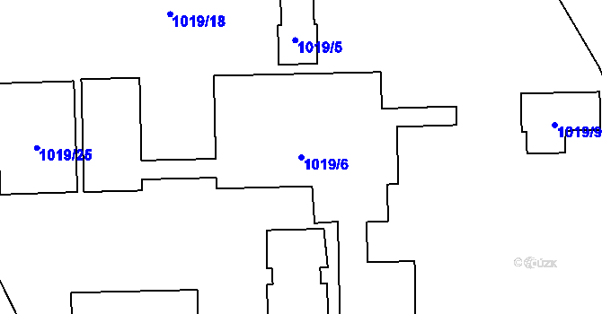 Parcela st. 1019/6 v KÚ Meclov, Katastrální mapa