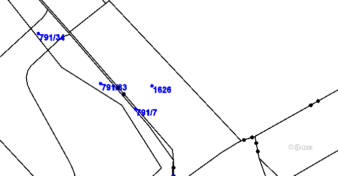 Parcela st. 1197/8 v KÚ Meclov, Katastrální mapa