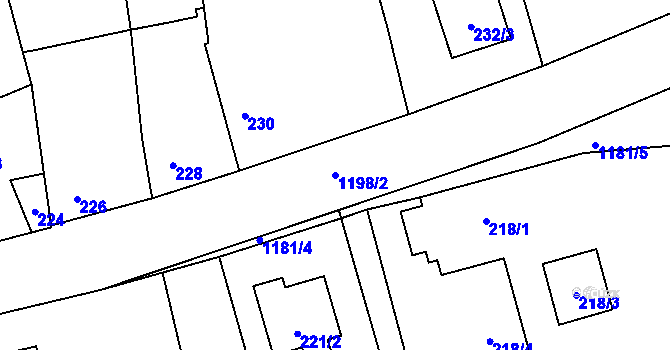 Parcela st. 1198/2 v KÚ Meclov, Katastrální mapa