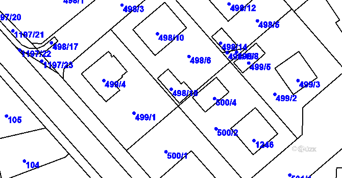 Parcela st. 498/18 v KÚ Meclov, Katastrální mapa