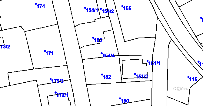 Parcela st. 154/4 v KÚ Meclov, Katastrální mapa