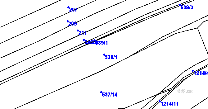 Parcela st. 538/1 v KÚ Mračnice, Katastrální mapa
