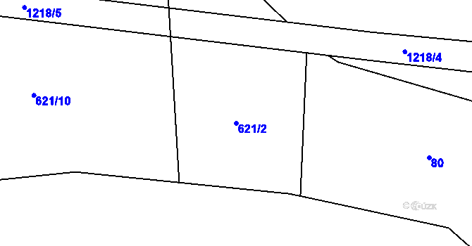 Parcela st. 621/2 v KÚ Mračnice, Katastrální mapa