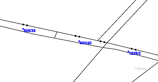 Parcela st. 505/40 v KÚ Mračnice, Katastrální mapa