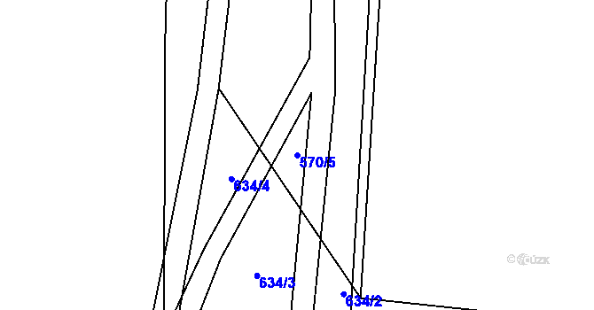 Parcela st. 570/5 v KÚ Mračnice, Katastrální mapa