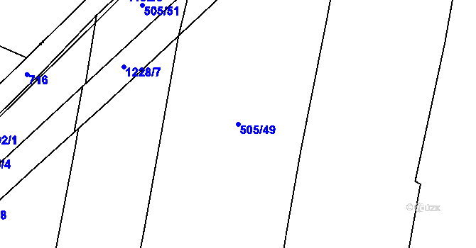 Parcela st. 505/49 v KÚ Mračnice, Katastrální mapa