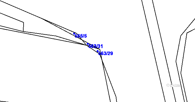 Parcela st. 563/29 v KÚ Mračnice, Katastrální mapa