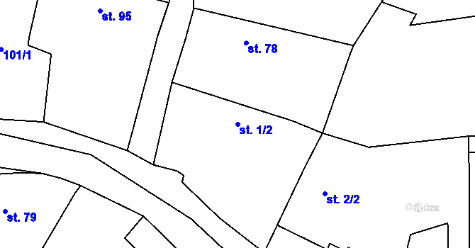 Parcela st. 1/2 v KÚ Mečichov, Katastrální mapa