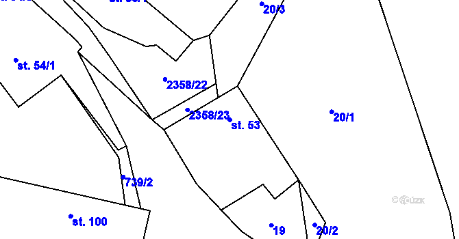 Parcela st. 53 v KÚ Mečichov, Katastrální mapa