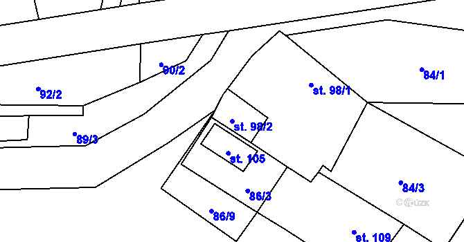 Parcela st. 98/2 v KÚ Mečichov, Katastrální mapa
