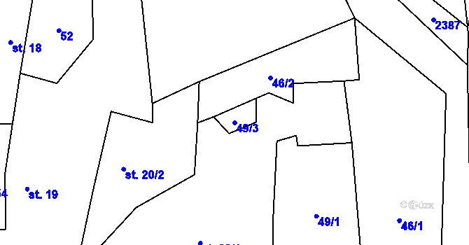 Parcela st. 49/3 v KÚ Mečichov, Katastrální mapa