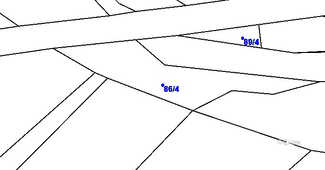 Parcela st. 86/4 v KÚ Mečichov, Katastrální mapa