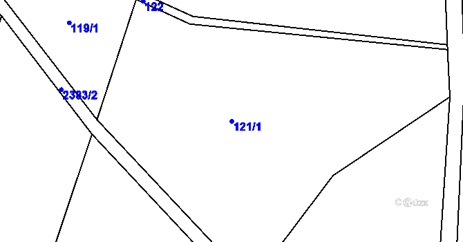 Parcela st. 121/1 v KÚ Mečichov, Katastrální mapa
