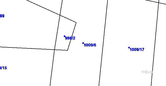 Parcela st. 1009/6 v KÚ Mečichov, Katastrální mapa