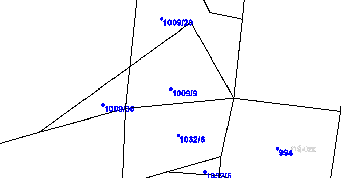 Parcela st. 1009/9 v KÚ Mečichov, Katastrální mapa