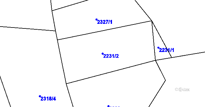 Parcela st. 2231/2 v KÚ Mečichov, Katastrální mapa
