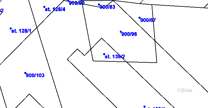 Parcela st. 139/2 v KÚ Mečichov, Katastrální mapa