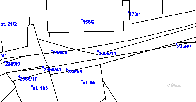 Parcela st. 2359/11 v KÚ Mečichov, Katastrální mapa