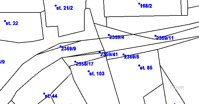 Parcela st. 2359/41 v KÚ Mečichov, Katastrální mapa
