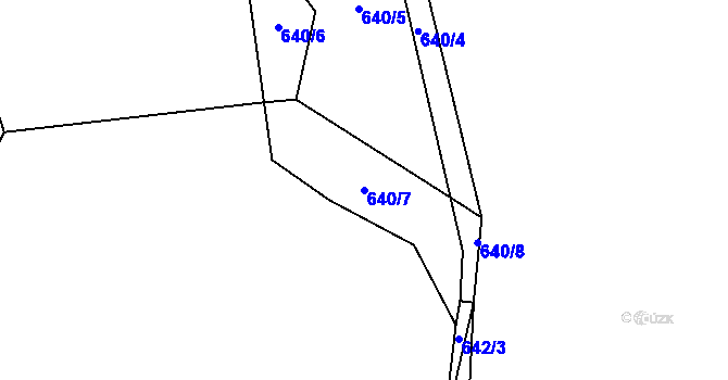 Parcela st. 640/7 v KÚ Mečichov, Katastrální mapa