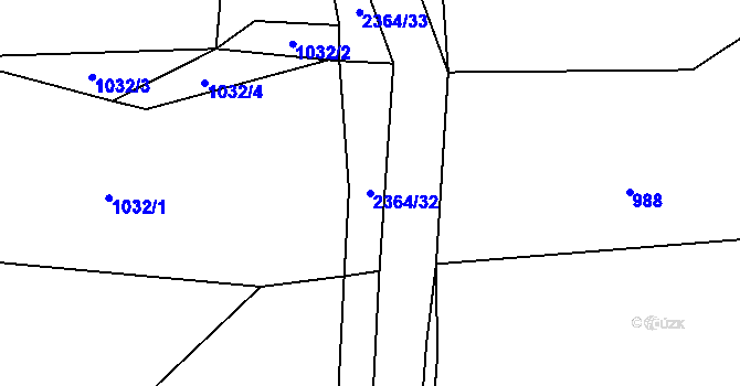 Parcela st. 2364/32 v KÚ Mečichov, Katastrální mapa