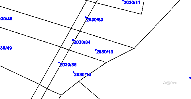 Parcela st. 2030/13 v KÚ Mečichov, Katastrální mapa